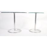 BOSS DESIGN ROTA CONTEMPORARY STEEL AND GLASS SIDE TABLES