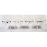 A SET OF FOUR BE49 WIRE WORK DINING CHAIRS BY HARRY BERTOIA