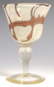 MDINA MALTESE RETRO VINTAGE STUDIO ART GLASS GOBLET