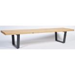 AFTER GEORGE NELSON A CONTEMPORARY ASH WOOD SLATTED BENCH