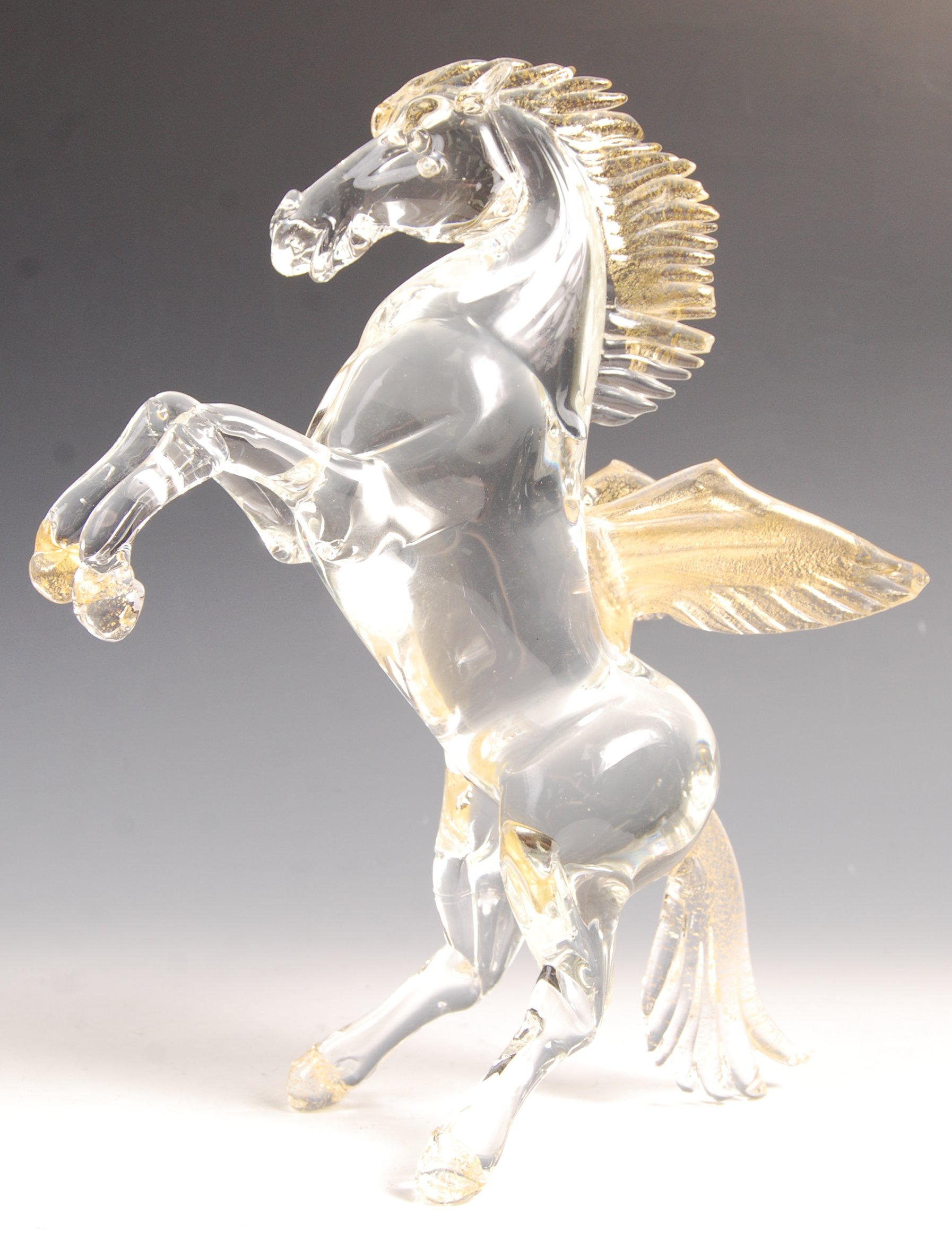 MURANO STUDIO ART GLASS PEGASUS SCULPTURE BY MARIO BADIOLI - Image 2 of 6