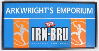 A RETRO SHOP MADE POINT OF SALE SIGN FOR IRON BREW