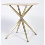 UNUSUAL CONTEMPORARY SIDE OCCASIONAL TABLE WITH STONE TILE TOP.