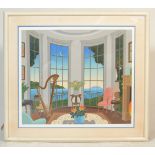 THOMAS MCKNIGHT AMERICAN SURREALIST EASTERN SHORES PRINT.