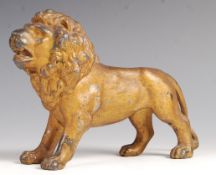 EARLY 20TH CENTURY MEDICI STYLE CAST METAL AND GILT LION