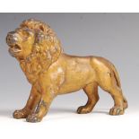 EARLY 20TH CENTURY MEDICI STYLE CAST METAL AND GILT LION