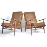 SCANDART LTD MID 20TH CENTURY TEAK WOOD EASY ARMCHAIRS