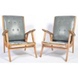 1960'S RETRO VINTAGE 'BOOMERANG' SHAPED EASY / LOUNGE ARMCHAIRS