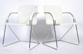 RETRO VINTAGE PAIR OF WIRE FRAMED CANTILEVER SIDE CHAIRS