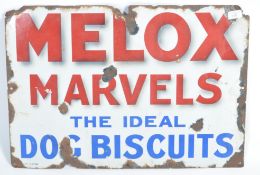 MELOX MARVEL THE IDEAL DOG BISCUIT VINTAGE ADVERTISING ENAMEL SIGN