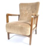 SUPERB ORIGINAL FRITZ HANSEN VINTAGE DANISH LOUNGE CHAIR BY S. HANSEN