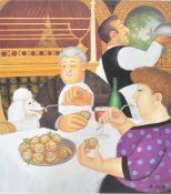 AFTER BERYL COOK SIGNED PRINT ENTITLED DINING IN PARIS