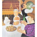 AFTER BERYL COOK SIGNED PRINT ENTITLED DINING IN PARIS