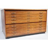 EARLY 20TH CENTURY LARGE OAK ARCHITECTS PLAN CHEST OF DRAWERS