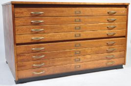 EARLY 20TH CENTURY LARGE OAK ARCHITECTS PLAN CHEST OF DRAWERS