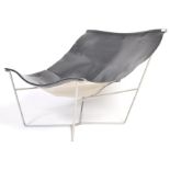 SEMANA LATE 20TH CENTURY BLACK LEATHER SLING CHAIR BY DAVID WEEKS