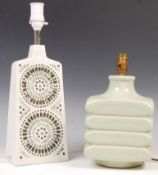 TWO 20TH CENTURY RETRO VINTAGE STUDIO ART POTTERY LAMPS