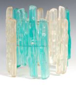 RETRO ICE GLASS LUCITE LAMP SHADE IN THE MANNER OF J.T. KALMAR