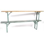 A PAIR OF MID CENTURY INDUSTRIAL FACTORY WORK BENCHES