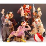 JUN ASILO 1990'S RETRO VINTAGE POLYRESIN CLOWN SCULPTURES