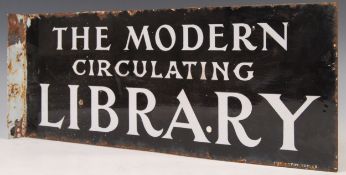 ANTIQUE PORCELAIN ENAMEL SIGN FOR THE MODERN CIRCULATING LIBRARY