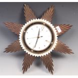 VINTAGE 20TH CENTURY METAMEC SUNBURST WALL CLOCK