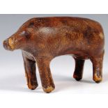 LIBERTY OF LONDON LEATHER CLAD MODEL OF A PIG BY DIMITRI OMERSA