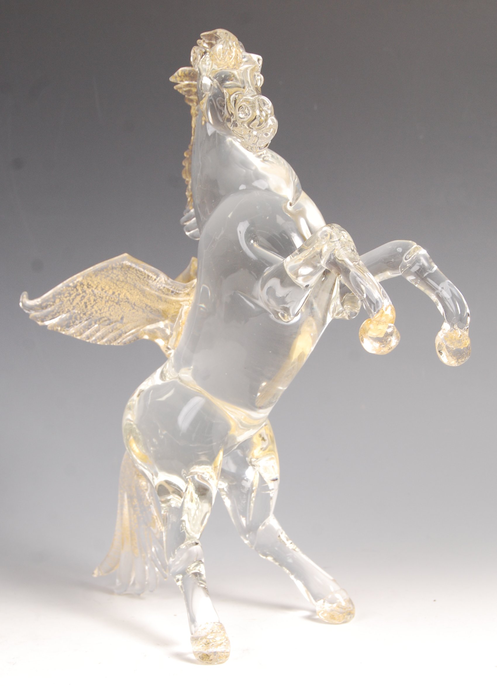 MURANO STUDIO ART GLASS PEGASUS SCULPTURE BY MARIO BADIOLI - Image 3 of 6