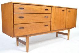 1970'S RETRO VINTAGE DANISH INSPIRED TEAK WOOD SIDEBOARD CREDENZA