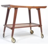 1960'S TEAK WOOD TWO TIER TEA TROLLEY BY OPAL KLEINMOBEL