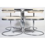 VINTAGE TUBULAR CHROMED DINING SUITE IN THE MANNER OF A. LORENZ