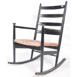 NIELS EILERSEN 1960'S DANISH LADDER BACK ROCKING CHAIR