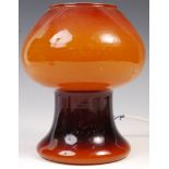 A VINTAGE 1970'S ITALIAN STUDIO ART GLASS TABLE LAMP BY PROVA