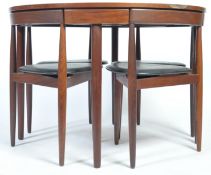 1960'S ROUNDETTE TEAK DINING TABLE AND CHAIRS BY HANS OLSEN
