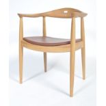 AFTER HANS WEGNER ROUND PATTERN ASH ARM CHAIR PP503