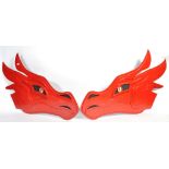 PAIR OF UNUSUAL FAIRGROUND ./ CIRCUS DRAGON PANELS.