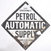 EARLY 20TH CENTURY BRECKNELL AUTOMATIC PETROL ENAMEL SIGN