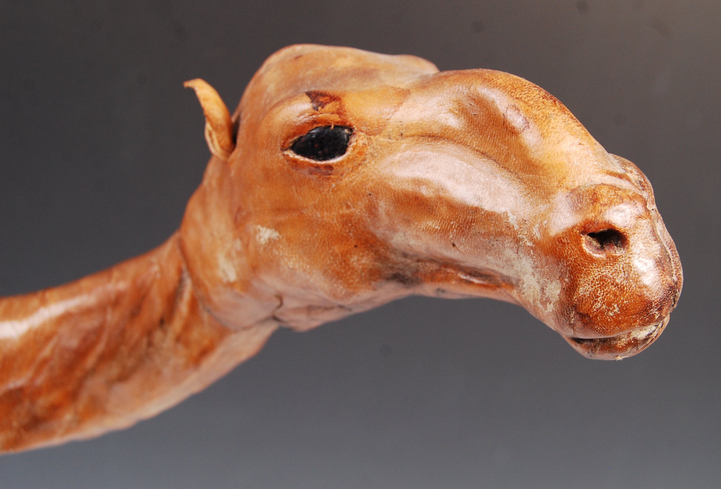 20TH CENTURY RETRO VINTAGE LEATHER CLAD MODEL OF A CAMEL. - Image 4 of 5