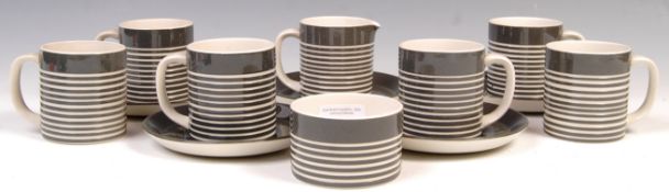 20TH CENTURY TG GREEN CERAMIC TEA SET WITH BANDED DECORATION