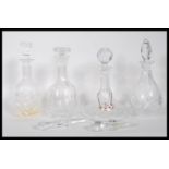 A group of 20th Century cut crystal glass decanter