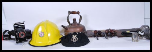 A collection of items to include 20th century pipe