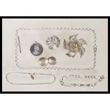 A selection of silver jewellery, mostly stamped 92