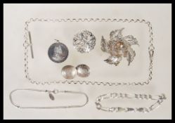 A selection of silver jewellery, mostly stamped 92