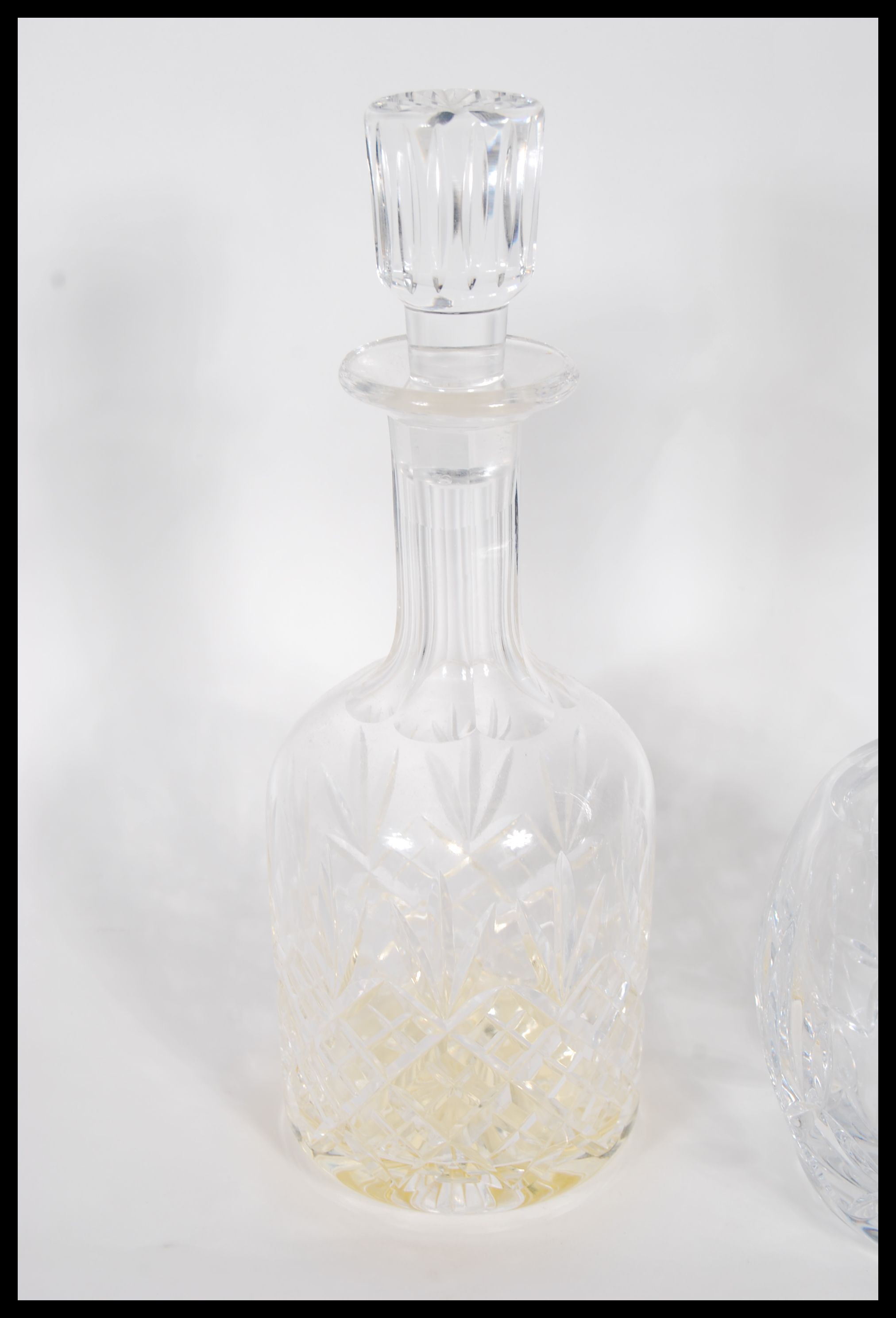 A group of 20th Century cut crystal glass decanter - Image 2 of 6