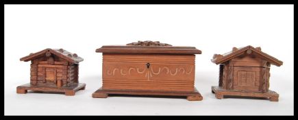 A 20th Century carved black forest lidded box havi