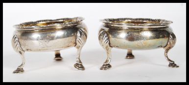 A pair of 19th Century silver hallmarked table sal