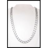 A stamped 925 silver flat linked chain necklace ha