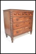 A 19th Century mahogany three over three chest of