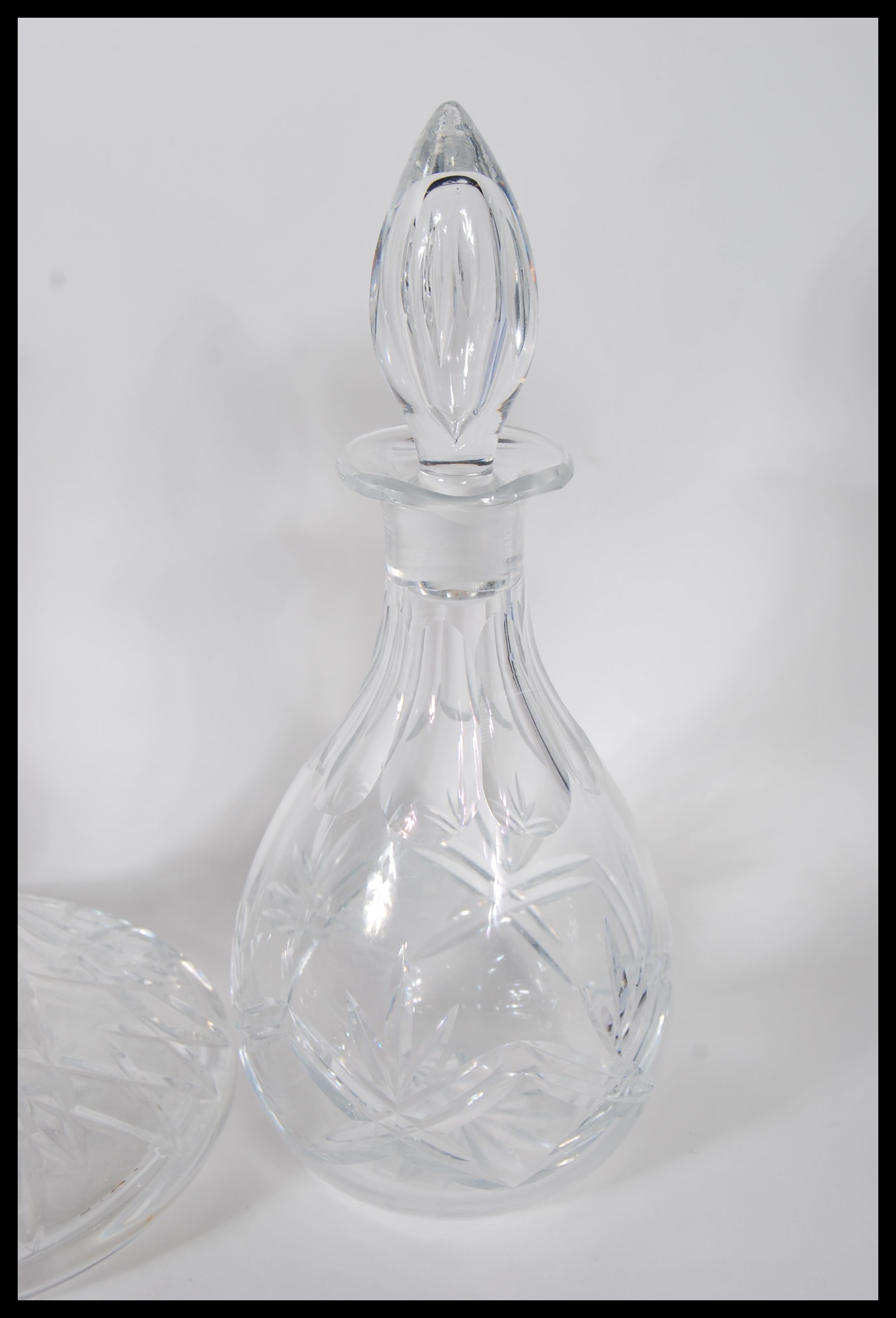 A group of 20th Century cut crystal glass decanter - Image 5 of 6