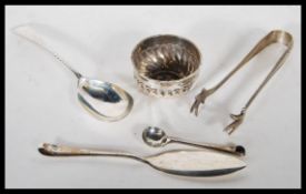 A group of silver hallmarked tableware items to in